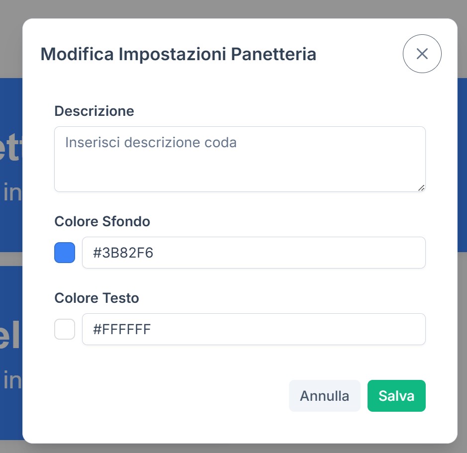 Impostazioni della coda nel Totem