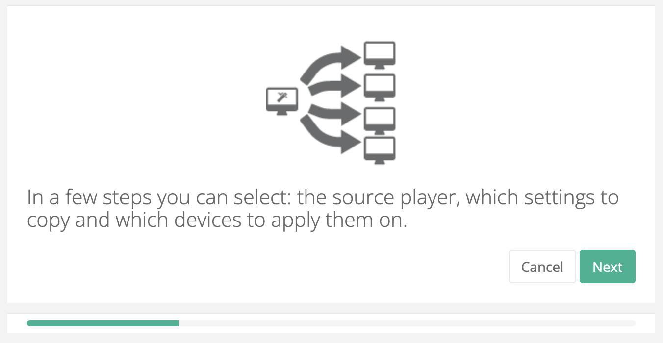 Copy configuration screen
