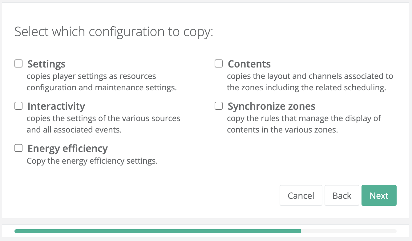 Select configuration