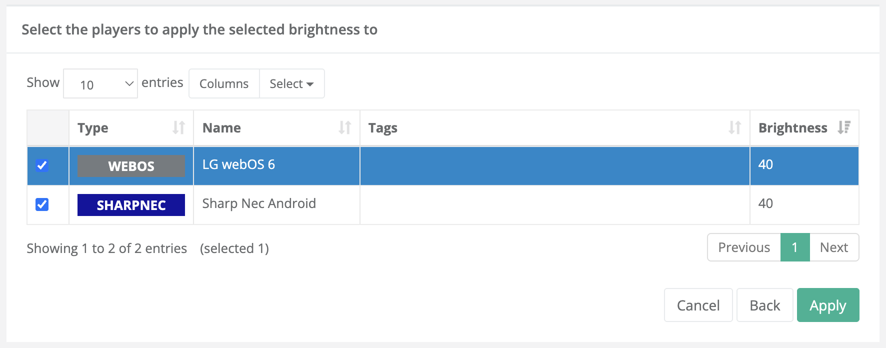 Screen brightness 2