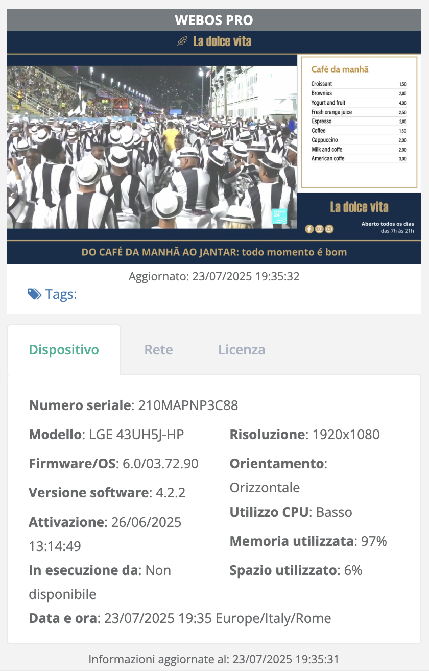 Dettaglio Player di <ProductName />